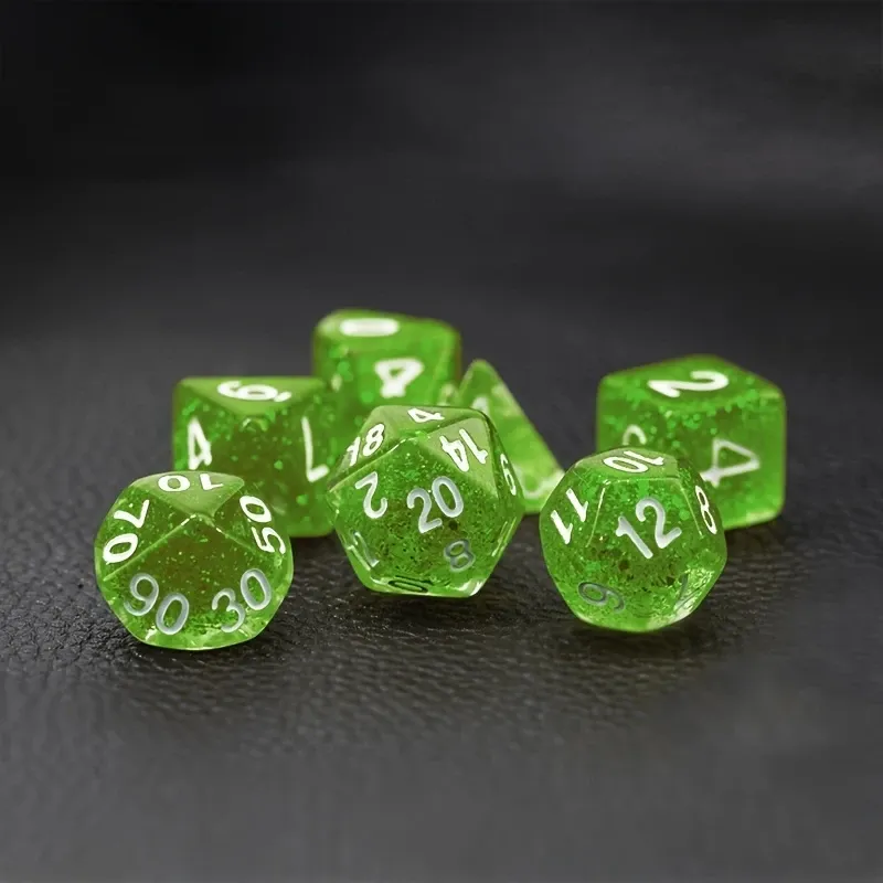 Green Starry Sky Dice Set